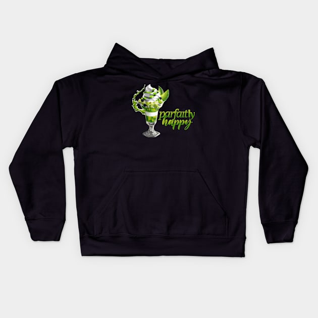 A Happy Green Parfait Kids Hoodie by Mamory-food